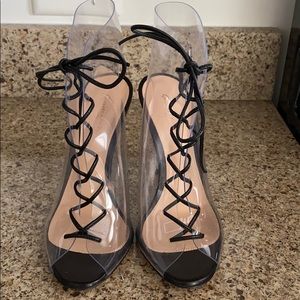 Gianvito Rossi pvc lace up sandal.